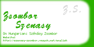 zsombor szenasy business card